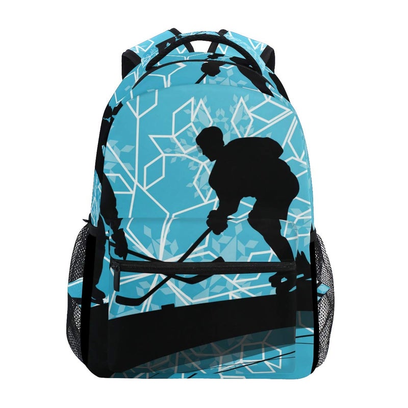 senya School Backpack Ice Hockey Players Sport Bookbag for Boys Girls Travel Bag - Image 1